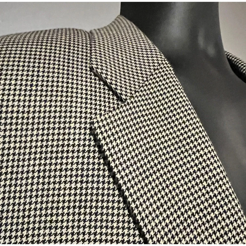 Ralph Lauren Blazer Mens 50R Tan Black Excellent 1998 Vintage Wool Houndstooth